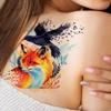 WIRESTER Temporary Tattoo Stickers for Adults Men Women, Fake Tattoos on Face Hand Neck Wrist Party Favor Body Art, Tattoo Sheet 6 x 7.87 inch - Fox Crow Butterflies view 4