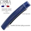 Camila Paris CP3456 French Hair Barrette Clip for Girls Dark Blue, Rubberized Metal Clasp Strong Hold Grip Hair Clips for Women, No Slip Durable and Styling Girls Hair Accessories, Made in France view 2