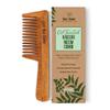 Nat Habit - Back To Natural Secrets Everyday Kacchi Neem Comb, Wooden Comb For Men, Women, Treated With Neem Oil, Bhringraj & 17 Herbs (Wide Tooth) 18-20Cm Length Brown view 1