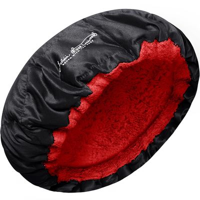 Heat Cap for Deep Conditioning & Oil Treatments - Cordless Microwaveable Heating Cap for Natural, Kinky, Curly, Wavy, 4c, Straight Hair - Flaxseed Bonnet Retains Heat for 20-30 Min - Red