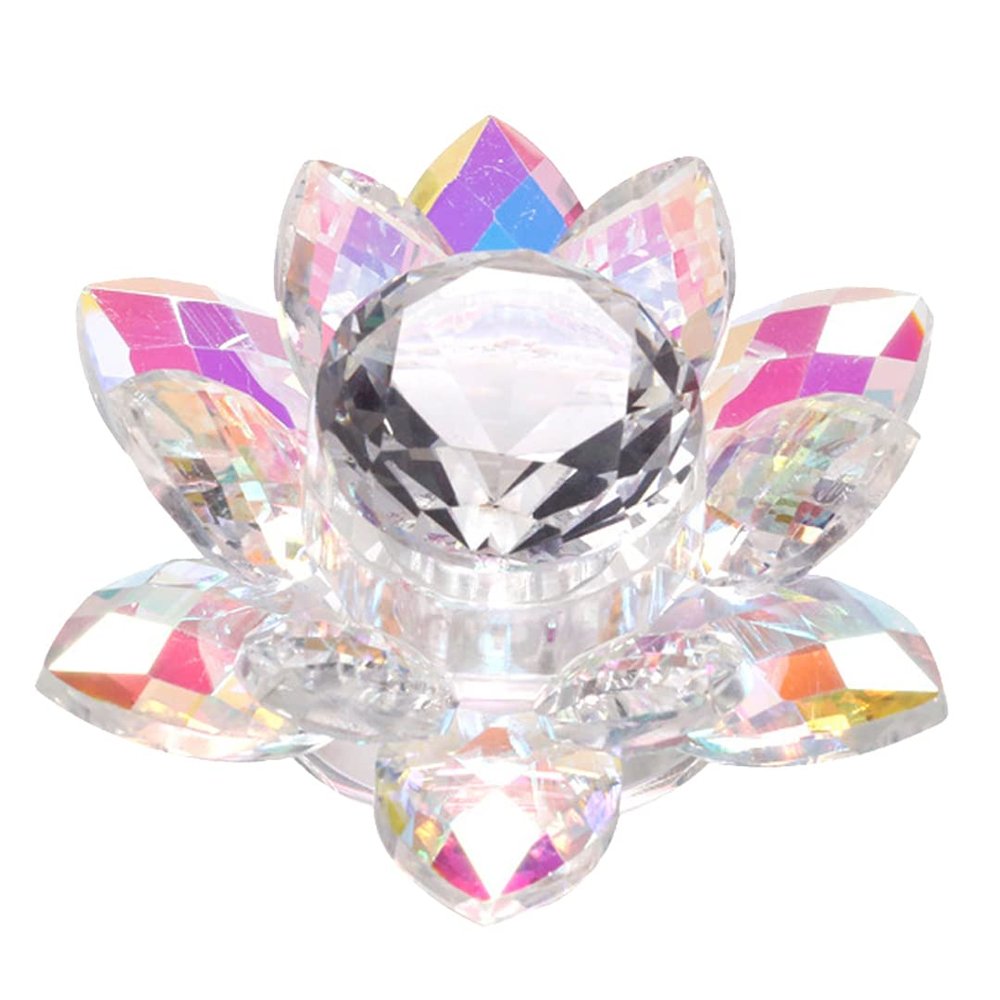 Lotus Shape Glass Dappen Dish Nail Art Acrylic Liquid Powder Crystal Bowl Glass Nail Crystal Cup with Lid for Nail Art Care Tools for Women Small