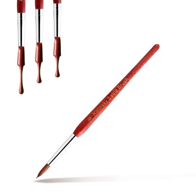 Kolinsky Acrylic Nail Brush Size 8, Acrylic Nail Brush for Acrylic Powder Nail Carved and Extend Nails, Kolinsky Hair Red Wooden Handle for Beginner and Professional