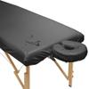Saloniture 2-Piece Waterproof Massage Table Sheet Set - Includes Machine Washable Fitted Sheet and Face Cradle Cover - Black view 1