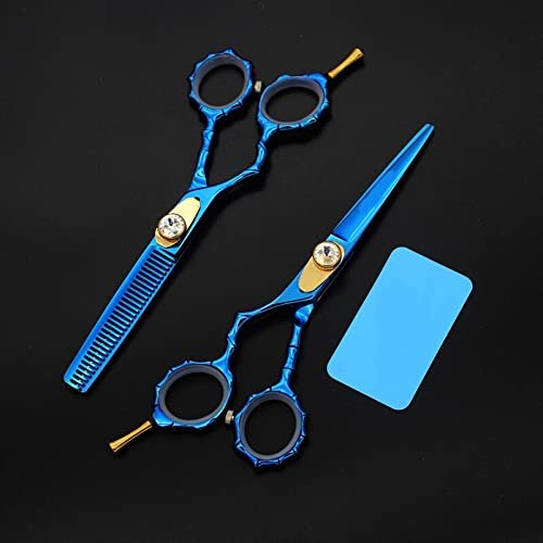 Hair Cutting Scissors, 5.5inch left hand Professional Hair Scissors Barber Scissors Hairdressing Tools Hair Cutting Shears Sets Salon Haircut Kit BY ZZYY (Color : Blue set)