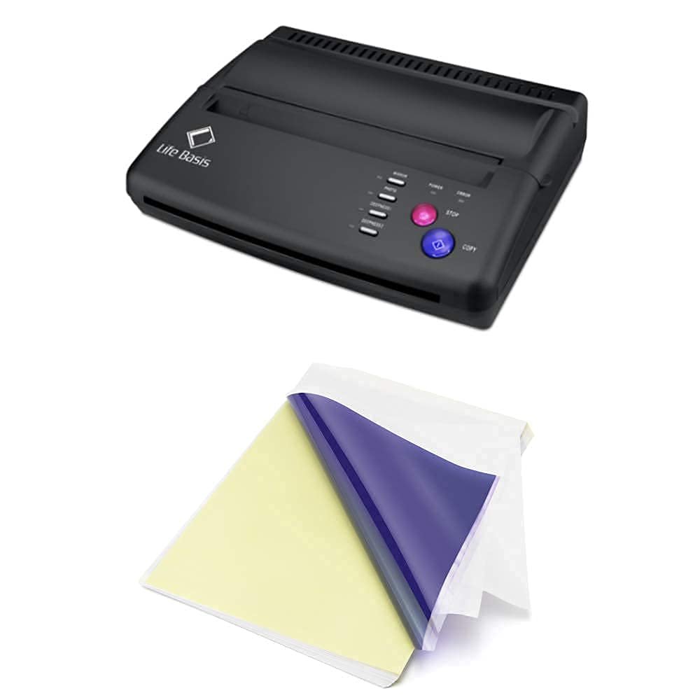 Life Basis Tattoo Transfer Stencil Machine Black & Tattoo Transfer Paper 50 Sheets