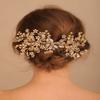 Denifery Gold Bride Crystal Wedding Hair Comb Silver Rhinestone Bridal Side Comb Opal Hair Piece Flower Wedding Hair Accessories for Women and Girls view 1