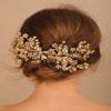 Denifery Gold Bride Crystal Wedding Hair Comb Silver Rhinestone Bridal Side Comb Opal Hair Piece Flower Wedding Hair Accessories for Women and Girls view 2