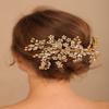 Denifery Gold Bride Crystal Wedding Hair Comb Silver Rhinestone Bridal Side Comb Opal Hair Piece Flower Wedding Hair Accessories for Women and Girls view 3