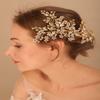 Denifery Gold Bride Crystal Wedding Hair Comb Silver Rhinestone Bridal Side Comb Opal Hair Piece Flower Wedding Hair Accessories for Women and Girls view 4