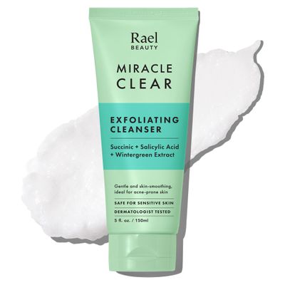 Rael Face Wash, Miracle Clear  Gentle Exfoliating Cleanser with Succinic Acid & Minerals, Korean Skin Care (5 fl oz)