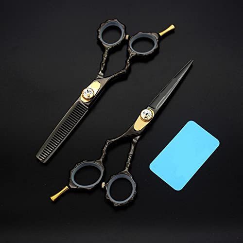 Hair Cutting Scissors, 5.5inch left hand Professional Hair Scissors Barber Scissors Hairdressing Tools Hair Cutting Shears Sets Salon Haircut Kit BY ZZYY (Color : Black set)