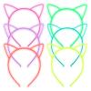 ZIRICHER 6 Colors Cat Headbands Glow in the Dark,Plastic Light Up Hair Band Luminous Headband For Girls Christmas,Happy New Year,Birthday Party view 1