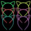 ZIRICHER 6 Colors Cat Headbands Glow in the Dark,Plastic Light Up Hair Band Luminous Headband For Girls Christmas,Happy New Year,Birthday Party view 2