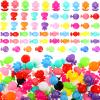 120 Pieces Self Hinge Plastic Hair Clips Hair Barrettes for Girls Multi Coloured Flower, Candy, Fish 80s 90s Mini Cartoon Design Barrettes Pins for Toddler Girls view 1