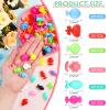 120 Pieces Self Hinge Plastic Hair Clips Hair Barrettes for Girls Multi Coloured Flower, Candy, Fish 80s 90s Mini Cartoon Design Barrettes Pins for Toddler Girls view 2