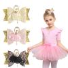 Artibox 3PCS Hair Clips for Girls, Ballet Girl Bow Clips No Slip Alligator Clips Hair Accessories Glitter Rhinestone Barrettes Hairpins for Dance Sport Party view 1