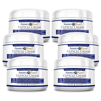 Research Verified Cuticle Cream - Heal and Maintain Healthy Cuticles and Nail Beds - 2 Oz - 6 Bottles - Made in The USA