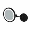 Aptations 9.63" LED Round Mirror - 5X Magnification | Switchable Cool & Warm Light | Hardwired LED Arm Wall Mirror | Makeup Mirror for Vanity, Bedroom, Bathroom | Energy Efficient (Matte Black) view 1