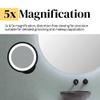 Aptations 9.63" LED Round Mirror - 5X Magnification | Switchable Cool & Warm Light | Hardwired LED Arm Wall Mirror | Makeup Mirror for Vanity, Bedroom, Bathroom | Energy Efficient (Matte Black) view 2