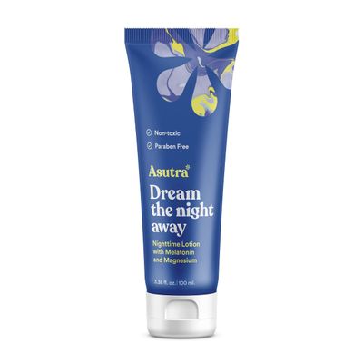 ASUTRA Melatonin Lotion with Magnesium, 100 mL - with Sweet Almond Oil, Shea Butter and Lemongrass Essential Oil Aromatherapy