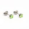 STUDEX STAINLESS STEEL 5MM CUBIC ZIRCONIA NEON GREEN view 1