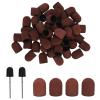 50Pcs Nail Drill Bits Sanding Bands, Professional Nail File Grinding Bands, 120# Grit Nail Art Sanding Cap with Sanding Shaft for Acrylic Nails Gel Manicures Pedicures Tools view 1