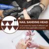 50Pcs Nail Drill Bits Sanding Bands, Professional Nail Polish Tool Kit, 180# Grit Nail Sanding Cap with 2pcs Sanding Shaft for Acrylic Nails Gel Manicures Pedicures Tools view 2