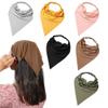 Vercret 6 Pack Hair Scarf Headband for Women - Elastic Hair Kerchief Large Boho Triangle Bandana Head Scarf with Clips Non Slip Solid Color Headbands Hair Scarves for Teen Girls view 1