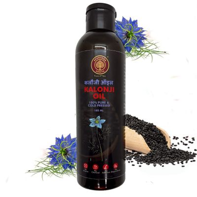 Ayurveda Amrita Pure Kalonji Oil | Black Seed Oil Cold Pressed | Hair & Skin 180 Ml