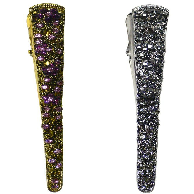Set of 2 JCGY Alligator Strong Metal Hair Clips Long Duckbill Clips Beakclips for Hair Upstyling for Women Girls NM110-2gJetGpur