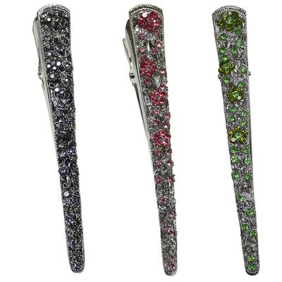 Set of 3 JCGY Alligator Strong Metal Hair Clips Long Duckbill Clips Beakclips for Hair Upstyling for Women Girls NM110-2-3nJetNroseNgreen