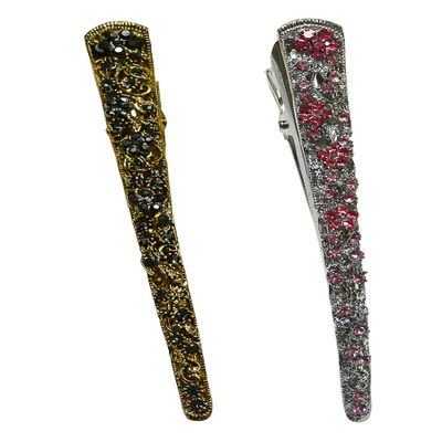 Set of 2 JCGY Alligator Strong Metal Hair Clips Long Duckbill Clips Beakclips for Hair Upstyling for Women Girls NM110-2gJetnfuchsia