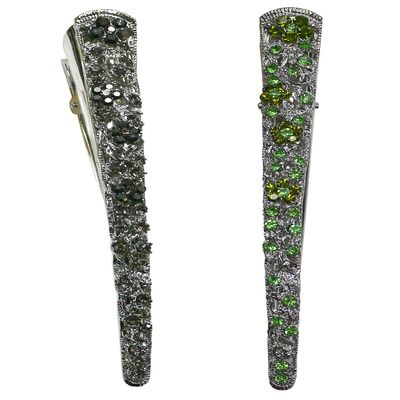 Set of 2 JCGY Alligator Strong Metal Hair Clips Long Duckbill Clips Beakclips for Hair Upstyling for Women Girls NM110-2nJetNgreen