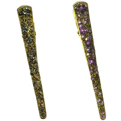 Set of 2 JCGY Alligator Strong Metal Hair Clips Long Duckbill Clips Beakclips for Hair Upstyling for Women Girls NM110-2nJetGpur