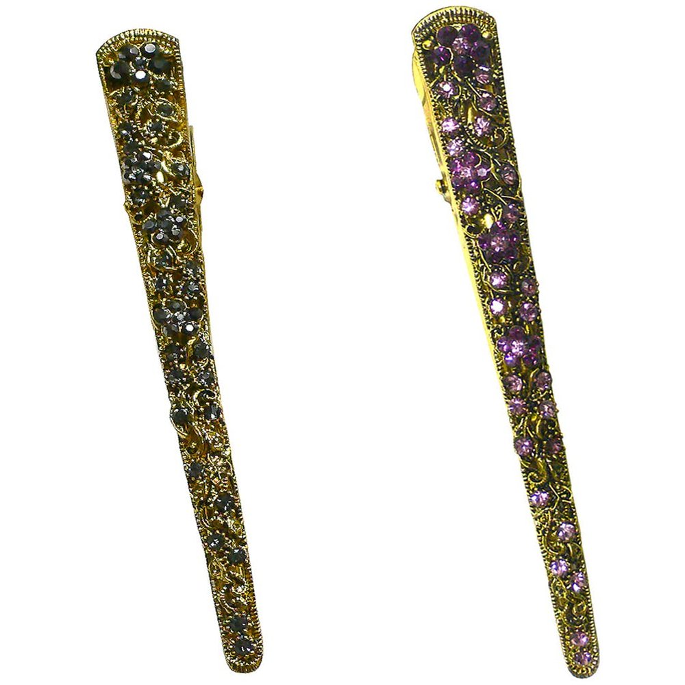 Set of 2 JCGY Alligator Strong Metal Hair Clips Long Duckbill Clips Beakclips for Hair Upstyling for Women Girls NM110-2nJetGpur