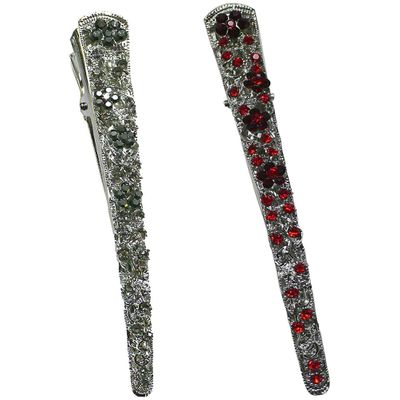 Set of 2 JCGY Alligator Strong Metal Hair Clips Long Duckbill Clips Beakclips for Hair Upstyling for Women Girls NM110-2nJetNred