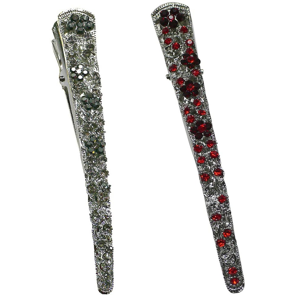 Set of 2 JCGY Alligator Strong Metal Hair Clips Long Duckbill Clips Beakclips for Hair Upstyling for Women Girls NM110-2nJetNred