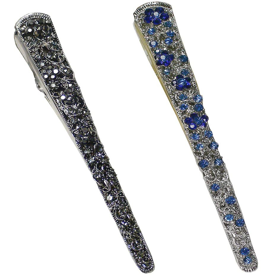 Set of 2 JCGY Alligator Strong Metal Hair Clips Long Duckbill Clips Beakclips for Hair Upstyling for Women Girls NM110-2nJetnSap