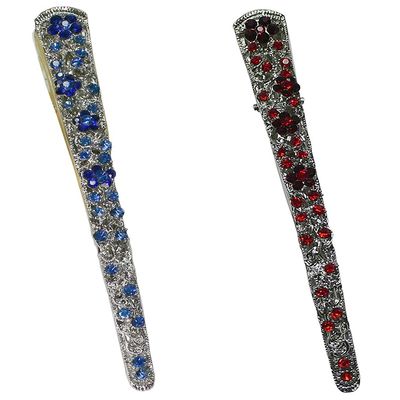 Set of 2 JCGY Alligator Strong Metal Hair Clips Long Duckbill Clips Beakclips for Hair Upstyling for Women Girls NM110-2nSapNred