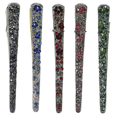 Set of 5 JCGY Alligator Strong Metal Hair Clips Long Duckbill Clips Beakclips for Hair Upstyling for Women Girls NM110-2-3nJnSnRnRosenGreen