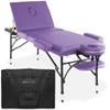 Saloniture Professional Portable Lightweight Tri-Fold Massage Table with Aluminum Legs - Includes Headrest, Face Cradle, Armrests and Carrying Case, Lavender view 1