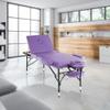 Saloniture Professional Portable Lightweight Tri-Fold Massage Table with Aluminum Legs - Includes Headrest, Face Cradle, Armrests and Carrying Case, Lavender view 2