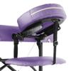 Saloniture Professional Portable Lightweight Bi-Fold Massage Table with Aluminum Legs - Includes Headrest, Face Cradle, Armrests and Carrying Case - Lavender view 2
