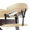 Saloniture Professional Portable Lightweight Bi-Fold Memory Foam Massage Table with Reiki Panels - Includes Headrest, Face Cradle, Armrests and Carrying Case - Cream view 2