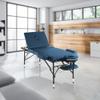 Saloniture Professional Portable Lightweight Tri-Fold Massage Table with Aluminum Legs - Includes Headrest, Face Cradle, Armrests and Carrying Case, Blue view 2