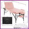 Saloniture Professional Portable Lightweight Tri-Fold Massage Table with Aluminum Legs - Includes Headrest, Face Cradle, Armrests and Carrying Case, Pink view 4