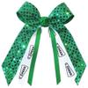 Cheer Sequin Hair Bow, Made in the USA, White Pony Band (Kelly), many colors view 1