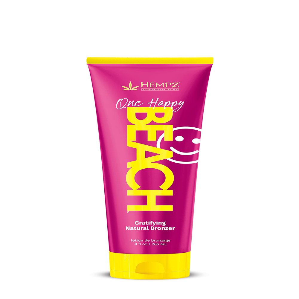 HEMPZ Tanning Lotion - One Happy Beach Gratifying Natural Bronzer - Moisturizing Self-Tanning Lotion for Tanning Beds, Beach, Sun - 9 Fluid ounces