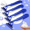 200 Pieces Disposable Razor Bulk for Men Individually Wrapped Twin Blades Shaving Razor for Shaving Safety Hotel Guest House Travel Home Use Portable, Blue view 4