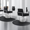 Salon mats for Hair Stylist 3'x4' Barber Shop Salon Chair Mats - Black Semi Circle Anti-Fatigue Floor Mat for Salon Chair - 5/8" Thick Salon Standing Mat view 1